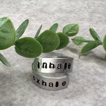 Inhale/Exhale - Handstansad Aluminiumring