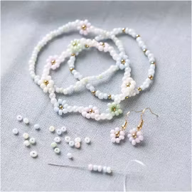 Mini DIY Kit Smycken, armband, örhänge med blommor