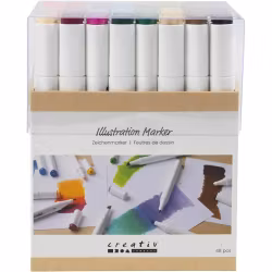 Illustrations marker, 48 st standardfärger