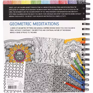 Antistress målarbok, geometrisk meditation