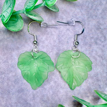 Gröna löv örhängen
