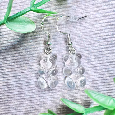 Transparenta gummibjörn-örhängen