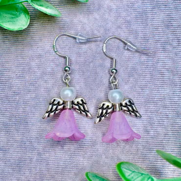 Änglaörhängen – ljuslila