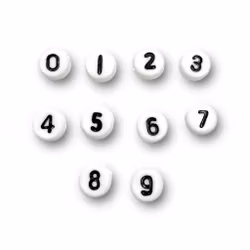 Sifferpärlor, 7 mm, Vit