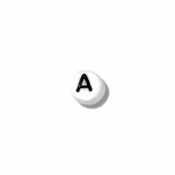 Bokstavspärlor, 7 mm, Vit