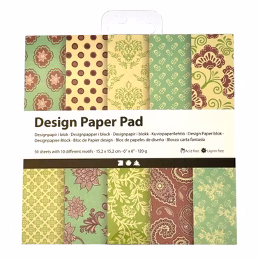 Designpapper, mintgrön, lila