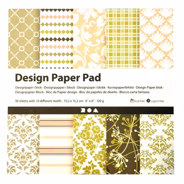 Designpapper, grön, rosa