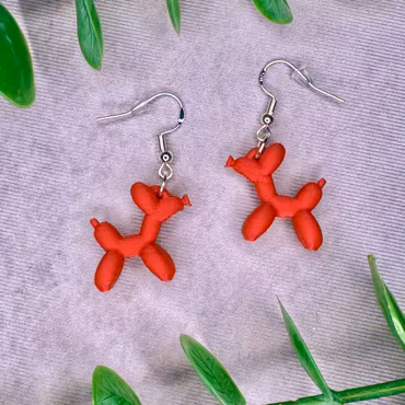 Röda ballonghunds-örhängen