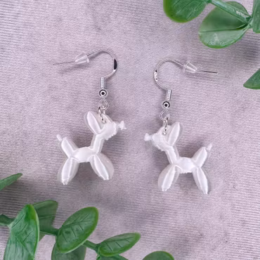 Silkesvita ballonghunds-örhängen