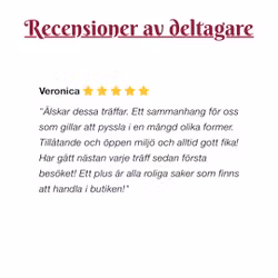 Dela din upplevelse av våra pysselträffar här