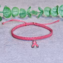 Rosa bandet armband mörkrosa