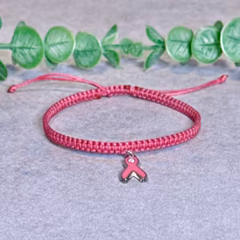 Rosa bandet armband mörkrosa