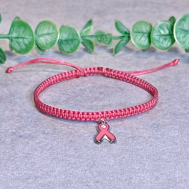 Rosa bandet armband mörkrosa