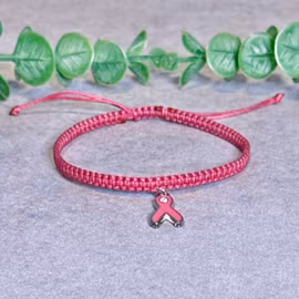 Rosa bandet armband mörkrosa