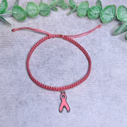 Rosa bandet armband mörkrosa