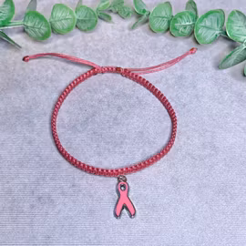 Rosa bandet armband mörkrosa