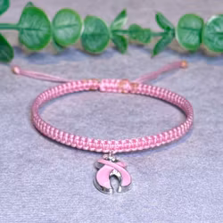 Rosa bandet armband ljusrosa
