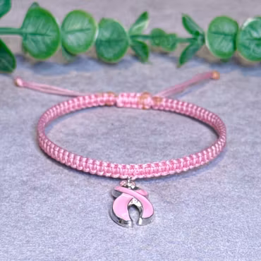 Rosa bandet armband ljusrosa