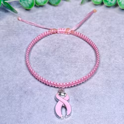 Rosa bandet armband ljusrosa