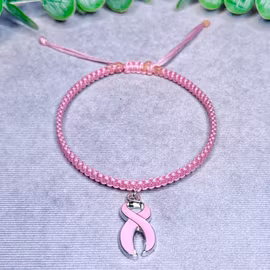 Rosa bandet armband ljusrosa