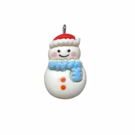 Snögubbe med turkos halsduk