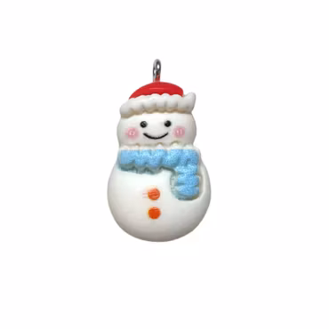 Snögubbe med turkos halsduk