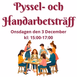 Pysselträff – Onsdag 3 december kl: 15-17
