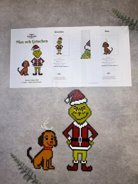 Pärlmönster Max och Grinchen