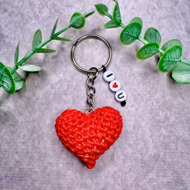 Nyckelring, rött hjärta