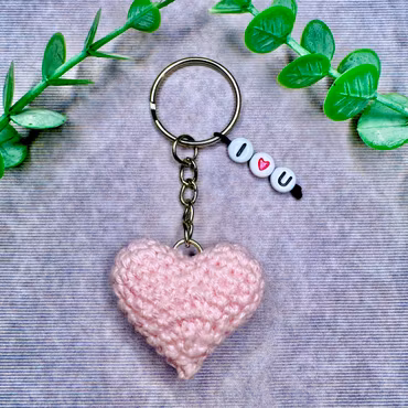 Nyckelring, Rosa hjärta