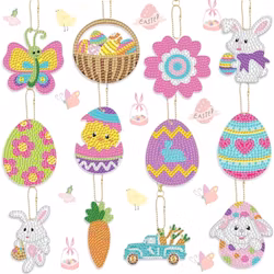 Påsk Diamond Painting Nyckelringar – 12-pack 5D DIY kit