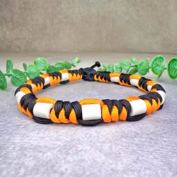 Royal Orange/Svart Carbon Fästinghalsband – Naturligt skydd med EM®-keramik