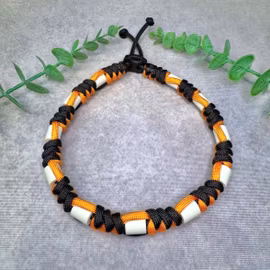 Royal Orange/Svart Carbon Fästinghalsband – Naturligt skydd med EM®-keramik