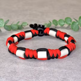 Imerialröd/Svart carbon Fästinghalsband – Naturligt skydd med EM®-keramik