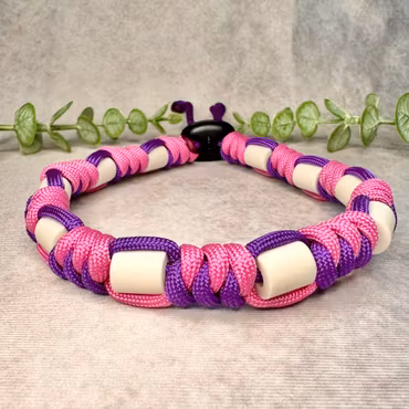 Lila/Rosa Fästinghalsband ø 30-35 cm – Naturligt skydd med EM®-keramik