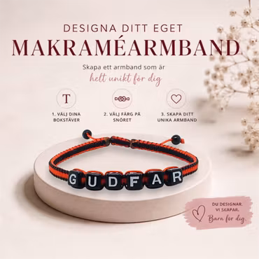 Designa ditt eget makraméarmband med namn/ord - Cobra