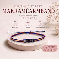 Designa ditt eget makraméarmband med namn/ord - Line