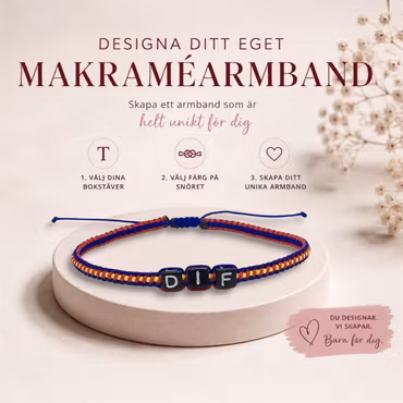 Designa ditt eget makraméarmband med namn/ord - Line