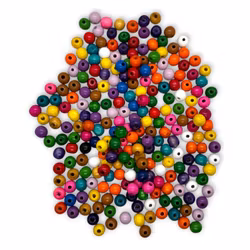 Träpärlor 10 mm färgmix