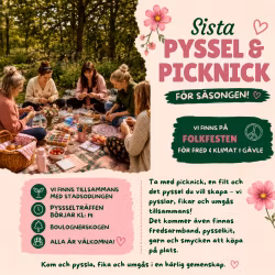 Pyssel & Picknick – 29 augusti i Boulognerskogen i Gävle (Sista träffen ute för säsongen)