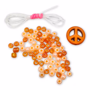DIY-kit Fredsarmband – Transparent orange/aprikos