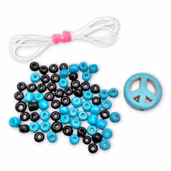 DIY-kit Fredsarmband – Turkos & svart