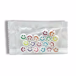 Akrylpärla smiley 7 mm färgglad mix