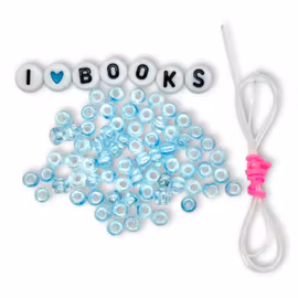 DIY-armbandskit I love books – Transparant ljusblå