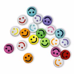Akrylpärla smiley 7 mm färgglad mix