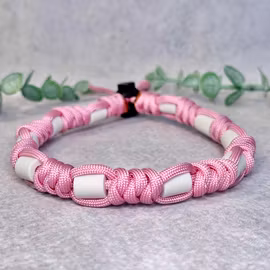 Pastellrosa Fästinghalsband – Naturligt skydd med EM®-keramik