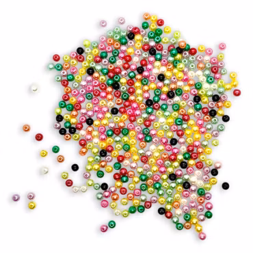 Plastpärlor 4 mm – blandade färger för smycken och pyssel