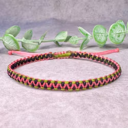 Makraméarmband Vattenmelon