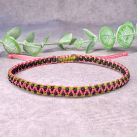 Makraméarmband Vattenmelon