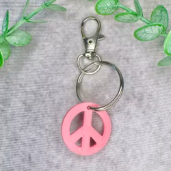 Peace nyckelring i rosa